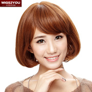 wigs2you假发波波头短发型，女斜刘海整顶假发头套，bobo头直发修脸