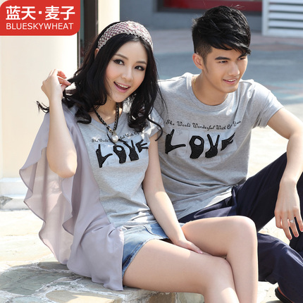 情侣装夏装韩版女装蝙蝠衫短袖女T恤宽松休闲新
