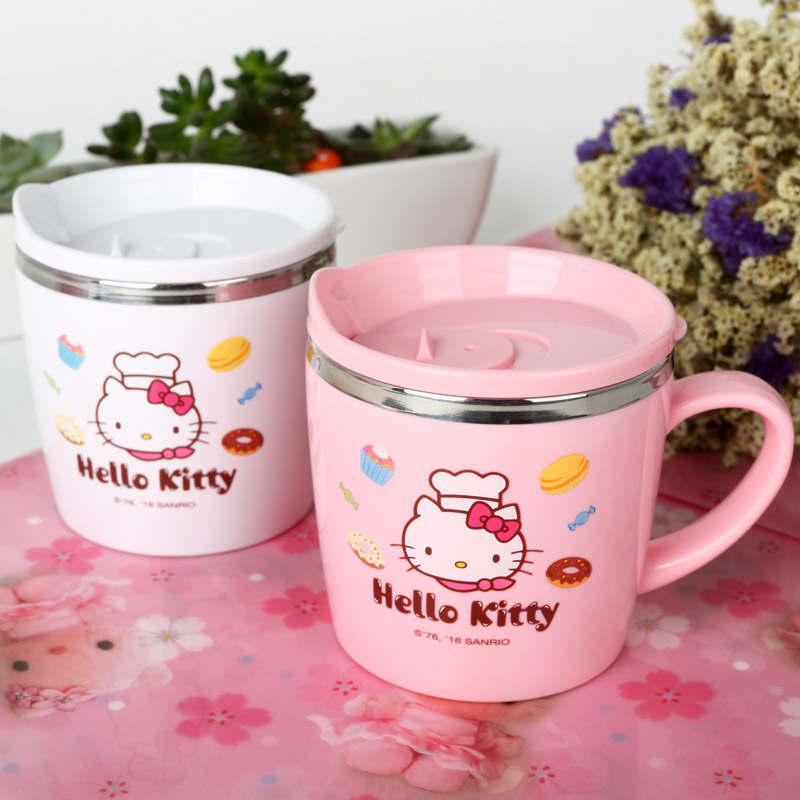 凯蒂猫婴儿童带盖不锈钢防烫保温口杯幼儿带手柄水幼儿园学生杯子在类目 尿片/洗护/喂哺/推车床, 水杯/餐具/研磨/附件, 儿童餐具中 - 来自Buy2taobao.com提供专业的淘宝代购服务
