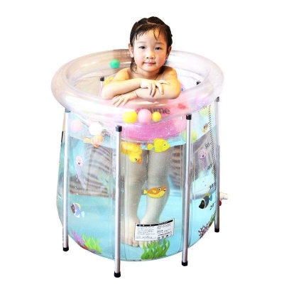 婴儿游泳桶家用儿童，室内游泳池充气宝宝婴幼儿，加厚保温透明洗澡桶
