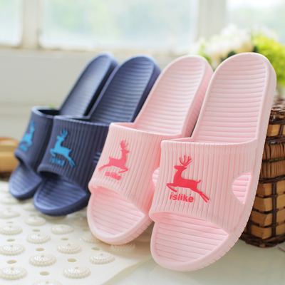 夏季浴室拖鞋防滑洗澡漏水居家用室内厚底男女塑料可爱情侣凉拖鞋