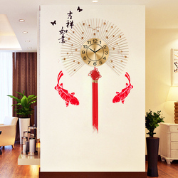 中国结时尚钟表挂钟客厅创意现代简约装饰壁钟