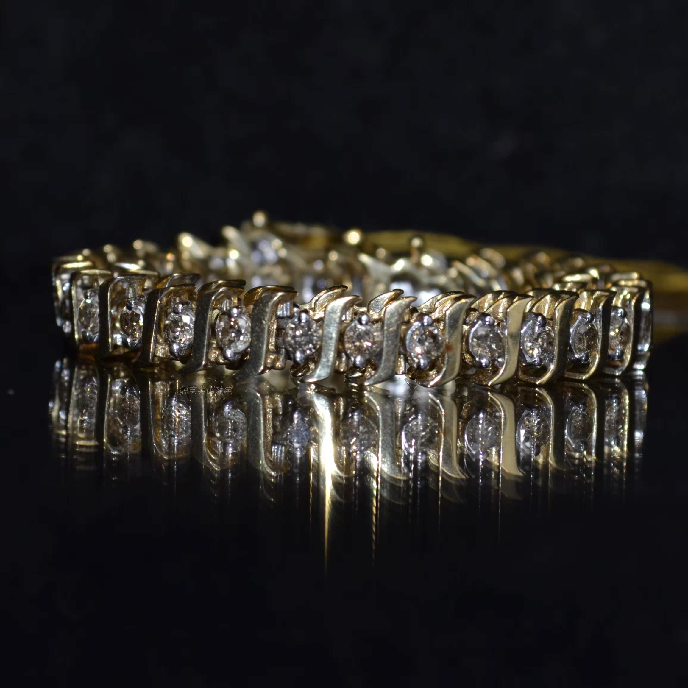 14K gold 3.6 Carat Water ripples circular champagne chocolate Natural diamonds Bracelet luxuryin the Jewelry/Diamond/Jade/Gold , Diamond Jewelry (New) , Bracelets category - from Buy2taobao.com to provide professional Taobao agent buy service