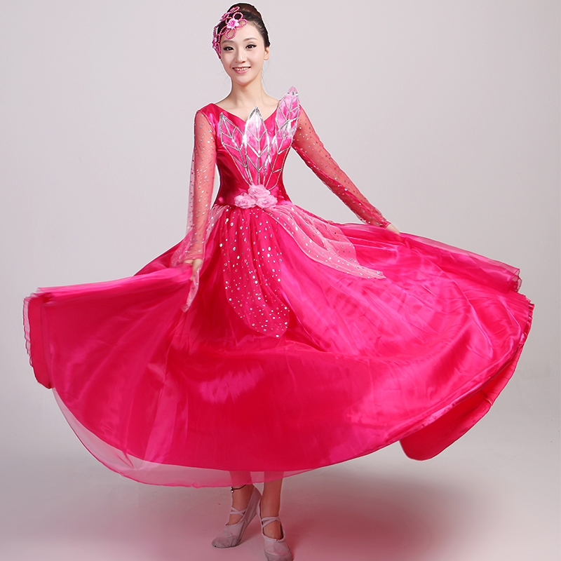 Opening dance Big swing skirt costume longuette 2018 new pattern adult atmosphere Dance Costume modern Chorusin the Women's clothing/Boutique , Costume/National costume/Stage costumes , National costume/Costumes category - from Buy2taobao.com to provide professional Taobao agent buy service