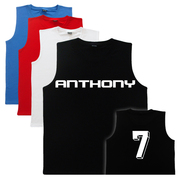 安东尼7号七无袖T恤坎肩篮球运动球衣背心 加肥加大码儿童号
