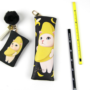 韩国jetoy 可爱猫咪文具包 化妆包 收纳包 书包挂件 挂钩笔袋