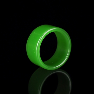 天然新疆和田玉碧玉戒指指环扳指，菠菜绿男女，款尾戒对戒玉指环