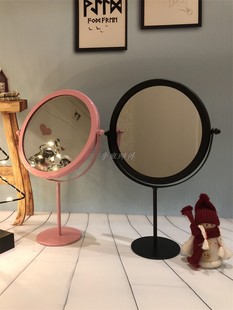 创意化妆镜台式桌面梳妆镜可爱公主镜可调节角度抖音网红化妆