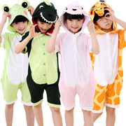 儿童纯棉连体睡衣恐龙动物，4服装5皮卡丘6到7男童8女童9周岁2衣服3