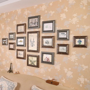 厂促欧式复古照片墙客厅装饰相框挂墙组合创意，个性挂墙美式古典品