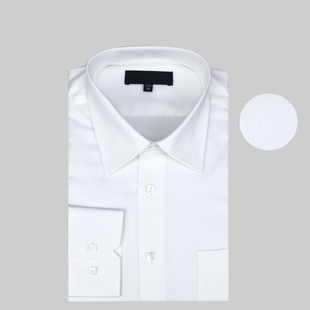春秋高支纱长袖衬衫，中年男士商务正装白色，桑蚕丝棉高档衬衣