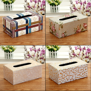 简约皮革纸巾盒客厅家用抽纸盒，欧式创意餐巾纸盒纸抽盒车用纸巾盒