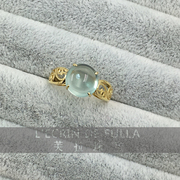 芙拉珠宝 18K黄金葡萄石戒指 精致复古花丝款 彩宝定制