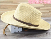 超大帽夏天男士可折叠牛仔帽户外休闲遮阳帽沙滩帽大檐草帽太阳帽
