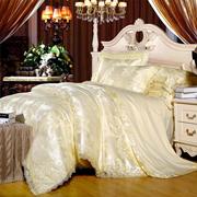 家居提花双人欧式床笠床品蕾丝贡缎奢华被罩结婚庆床上4件套四件