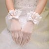 2023秋冬季蕾丝花边新娘，白色红色婚纱礼服，结婚短款手套女韩式