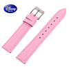 手表带男女通用真皮表带白粉色(白粉色，)14mm16宽度18防水女士石英手表配件