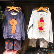 韩国采购LINE FRIENDS x维尼熊布朗熊家居服套装情侣亲子睡衣套装
