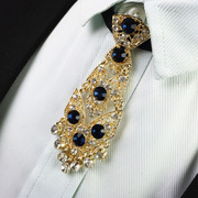 金属镶钻领带款韩版男士，领结新郎结婚礼服领花胸针