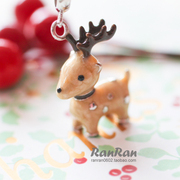 RanRan手工 925纯银立体可爱小鹿短项链锁骨链女圣诞礼物一鹿有你