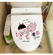 小屁孩个性马桶盖装饰墙，贴纸表情卫生间浴室厕所，儿童马桶贴