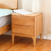 日式纯全实木床头柜白橡木角，柜储物柜环保，二斗柜边柜卧室家具
