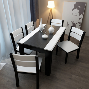 火烧石餐桌椅组合北欧大理石，大小户型现代时尚，简约方形火山石饭桌