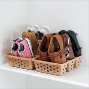 日本塑料家用鞋子收纳盒 女鞋立式鞋架空间大师简易鞋盒 鞋柜鞋筐
