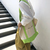 2019夏日荧光绿特别色，托特包大容量，单肩帆布袋女折叠购物袋