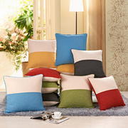 品质纯色沙发抱枕靠垫含芯 双面简约现代棉亚麻办公室床头靠枕背
