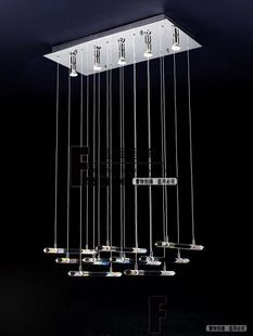 餐厅吊灯led水晶灯隔断灯长方形水晶吊灯，珠帘灯创意客厅吧台灯饰