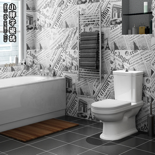 黑白报纸砖花砖厨房卫生间，墙砖地砖浴室洗手间厕所，阳台砖北欧瓷砖
