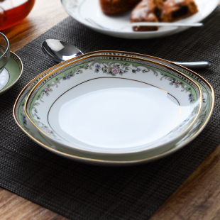 法式骨瓷6寸方盘深盘方形，7寸菜盘家用陶瓷盘，餐具盘子8寸汤盘菜碟