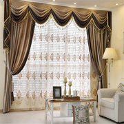 简约现代奢华欧式意大利丝绒布成品窗帘头幔布料客厅卧室遮光别墅