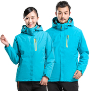 秋冬潮户外冲锋衣男女可拆卸两件套三合一加厚加绒大码登山服西藏