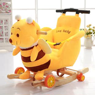宝宝摇马木马实木两用带音乐婴儿，塑料玩具儿童摇椅车小孩周岁礼物
