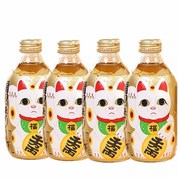 日本进口木村杰商品筐牌招财猫蜂蜜味，苏打碳酸汽水饮料300ml*4瓶