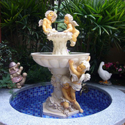 大型欧式花园庭院流水，喷泉鱼池天使雕塑摆设，阳台风水摆件饰品家居