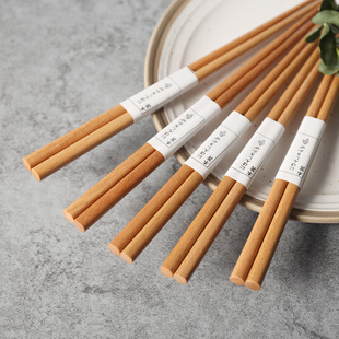 米立风物创意实木榉木，筷子简约尖头原木筷子，出口品质木筷子榉木筷