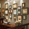 实木照片墙鹿装饰客厅美式相框，墙复古欧式免打孔楼梯相片墙组合画