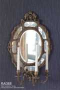 欧式复古玄关烛台壁镜纯铜三头烛台墙面镜挂件壁饰镜子法式别