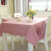 地中海风格格子布简约现代餐桌布长方形茶几布床头柜盖巾布正方形