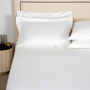 高档纯棉140支埃及棉四件套简约纯色五星级酒店白色床单床上用品