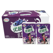 伊利优酸乳饮料蓝莓味250ml*24盒酸牛奶 整箱 儿童学生小孩早餐奶