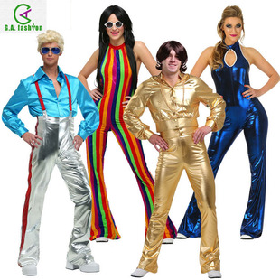 COS70年代迪斯科表演服男女时髦舞厅聚会标配服装复古新潮连体衣