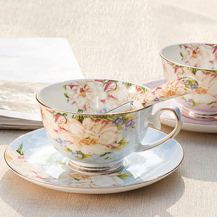 英式骨瓷咖啡杯套装，欧式下午茶茶具创意陶瓷，简约家用红茶杯