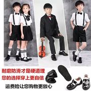 英伦风儿童男女黑色小皮鞋，校园中小童，演出鞋韩版中童学生休闲潮