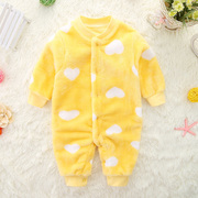 婴儿连体衣秋冬季加厚哈衣0-2岁男女宝宝，爬服珊瑚绒连体衣睡衣