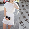 进口3色韩版雪纺刺绣，镂空格子欧根纱蕾丝，布料服装面料连衣裙夏