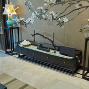 新中式电视柜客厅实木电视柜组合水曲柳，卧室储物地柜现代中式家具